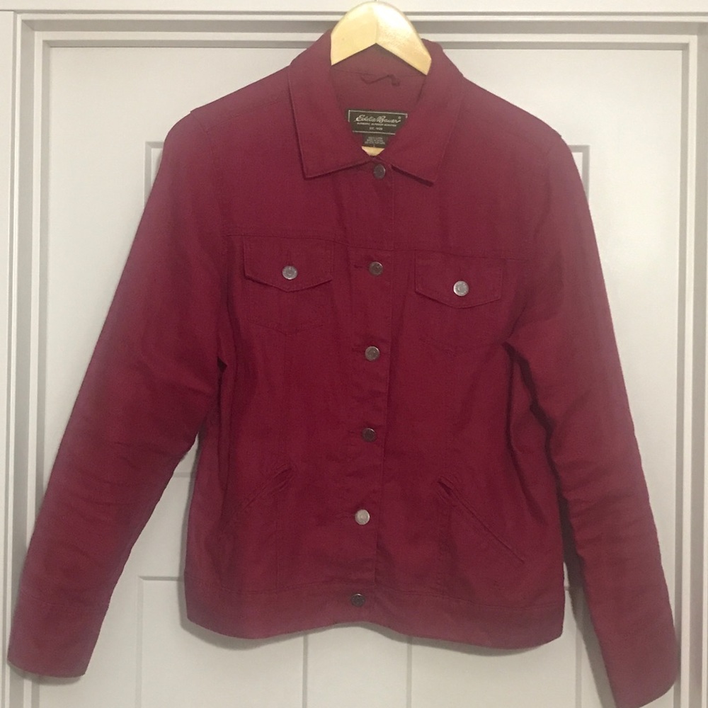 Eddie Bauer Women’s Linen Jacket-jean jacket style